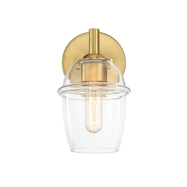 Designers Fountain Summer Jazz 5.5 in. 1-Light Brushed Gold Wall Sconce Light with Clear Glass Shade for Bathrooms D310M-WS-BG - main